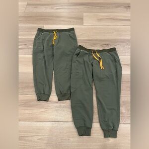 FIGS MOSS ZAMORA PANTS LP LARGE PETITE 2 PAIRS